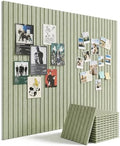 Aothia 12-Pack Felt Bulletin Board Tiles 48"x36", Modular Pin Board for Notes, Photos & Mood Boards, Cork Board Alternative for Smooth Walls, 0.35" Thick, 70 Adhesive Tabs & 40 Pins, Sage Green