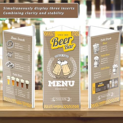 4 Pack 3 Side Table Tent Sign Holder Acrylic, 4 x 9 Inch