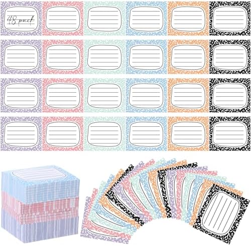 48 Pads 1440 Sheets Composition Notebook Sticky Notes Teacher Note Pads Back to School Supplies Gifts Self Adhesive Memo Pad Cute Gifts for Students Classroom