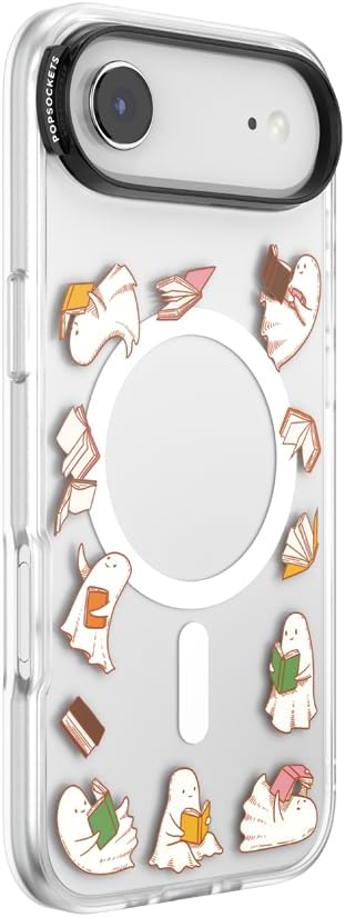 PopSockets iPhone 17 Air Phone Case with MagSafe- Spooky Book Club | Magnetic, Wireless Charging, Camera & Drop Protection, Witchy, Halloween, Horror