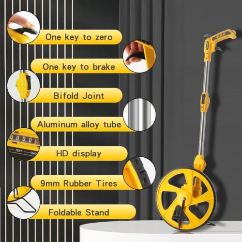 Zozen Pro Measuring Wheel, Brake & Handle Reset, Imperial Mechanical Roller