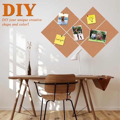 Square Felt Cork Bulletin Board Tiles, Self Adhesive DIY Felt Pin Board for Wall 30" x 20" with 35 Pushpins for Office School Home Wall Decor Stickers Memos Photos Display (Deep Camel)