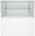 WISDOMFUR 3-Foot Retail Display Showcase Cabinet, White, 36" x 18" x 38" | Half Vision Glass Top Case, Storage Base, Counter Display for Jewelry, Collectibles & Electronics