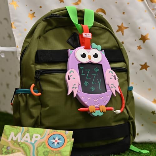 Boogie Board Sketch Pals Owl 4” LCD Writing Tablet for Kids – Reusable Mess-Free Drawing Pad with Tethered Stylus – Clip-On Travel Doodle Board Toy – Ages 3+