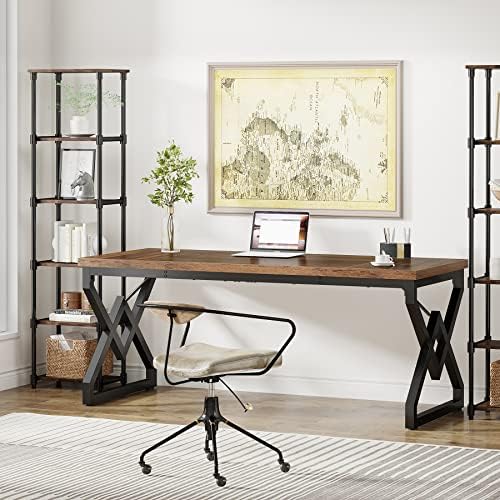 Tribesigns 63 inch Executive Desk, Industrial Computer Desk for Home Office