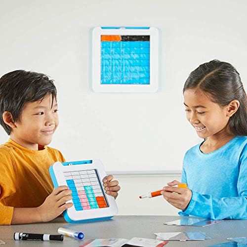 hand2mind Build-A-Grid, Dry Erase Multiplication, 3rd Grade Math, Multiplication Manipulatives, Fraction Manipulatives, Multiplication Game, Montessori Math, Homeschool Supplies (Set of 4)