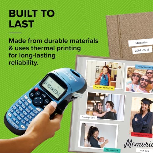 DYMO Label Maker Machine with 3 Tapes - 100H LetraTag Handheld, Includes 3 LT Label Tapes, Perfect for Home & Office Organization