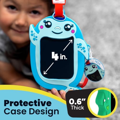 Boogie Board Sketch Pals Onyx the Dragon 4” LCD Writing Tablet for Kids – Reusable Mess-Free Drawing Pad with Tethered Stylus – Clip-On Travel Doodle Board Toy – Ages 3+