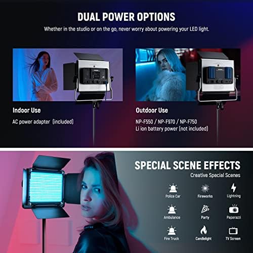 NEEWER Upgraded 660 PRO II RGB LED Video Light w App Control Tripod Stand