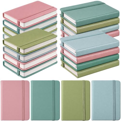 Ceenna 16 Packs Pocket Small Notebook Journals Mini Notebook Bulk 192 Pages/96 Sheets Hardcover with Thick Lined Paper 3" x 4.4" A7 Small Notepad Morandi Color for Office Home Journey Supplies