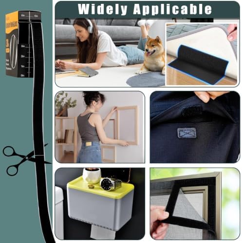 Navona 2 Boxes Heavy Duty Hook and Loop Strips with Adhesive, 60Ft x 1 Inch