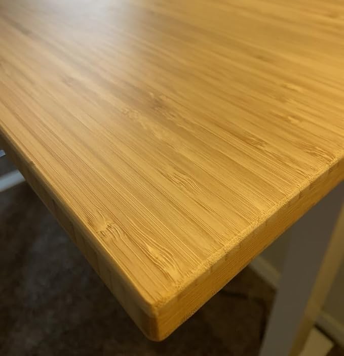 FLEXISPOT EN1 Bamboo One-Piece Standing Desk, 55 x 28 Inches Ergonomic Desk for Home Office and Gaming (White Frame + Bamboo Top, 2 Packages)