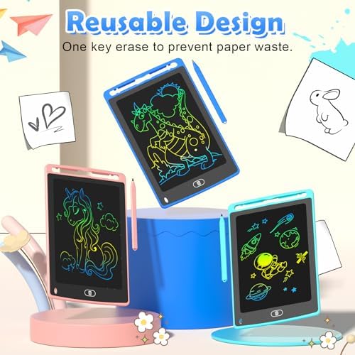TQU 3 Pack LCD Writing Tablet for Kids, 8.5 Inch Colorful Doodle Board Drawing Tablet, Educational Learning Toys Birthday Gifts for Boys Girls Age 3 4 5 6 7 8