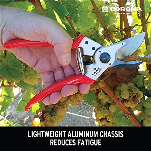 Corona BP 4250 Forged Steel Aluminum Handles Bypass Hand Pruner - 1 inch Cut Capacity Stem and Branch Garden Shears, Red (Pack of 6)
