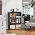 3-Tier Metal Bookshelf, Open Shelf Storage, Includes 4 Corner Bumpers, Space-Saving Vertical Storage for Living Room, Home Office, 35.43" Hx27.56 Wx11.81 D, Black