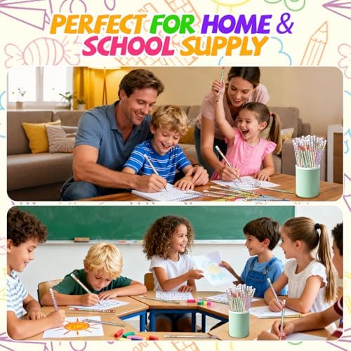 Kindergarten Pencils Colorful Birthday Pencils Fun Inspirational Pencil Back to School Pencil (36)