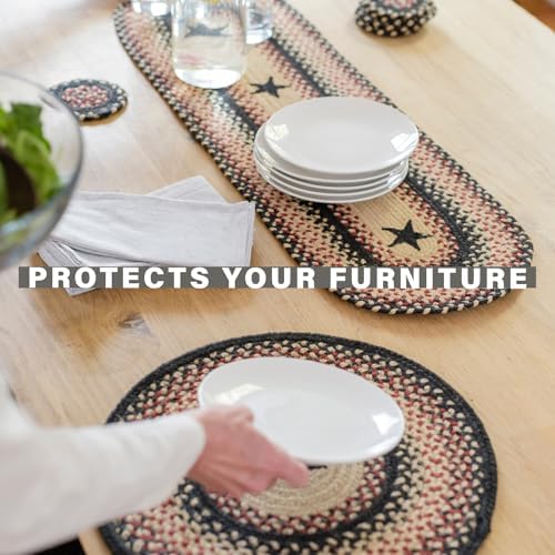 Homespice Gloucester Jute Braided Placemats, Rect 13x19 Set of 6