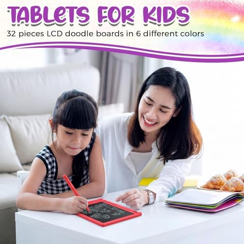 Zhehao 32 Pcs LCD Writing Tablet for Kid Mini Doodle Board,Colorful