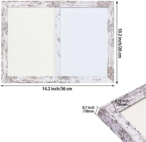 Bulletin Board Whiteboard White Felt Board Combo for Office School Kitchen Bedroom, White Wood Frame,10.2"*14.2",Whiteboard+WH-2636WH