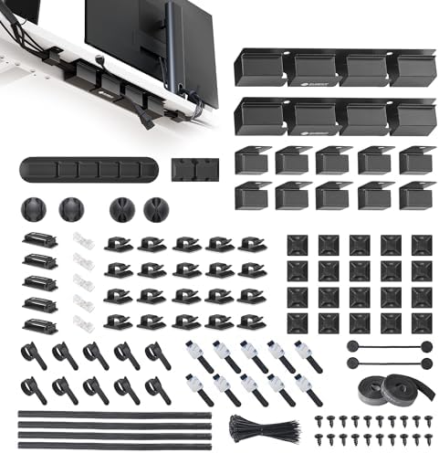 EUREKA ERGONOMIC 316PCS Under Desk Metal Cable Kit, Black