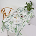 Sage Leaves Tablecloth, Watercolor Spring Floral Green Eucalyptus Leaf Print Table Cover for Farmhouse Kitchen Dinning Indoor Outdoor Party Decor 60x120in