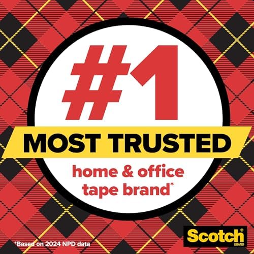 Scotch Transparent Tape, Clear Tape, 1 Inch Core, 3/4 in x 1000 in