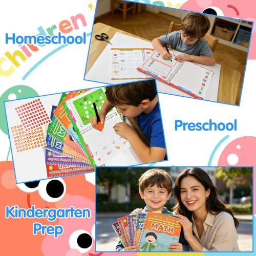 Grooved Handwriting Practice Books for Preschool Letter Number Tracing