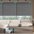 SmartWings Motorized Smart Roller Shades, 100% Blackout Bouvar Medium Grey