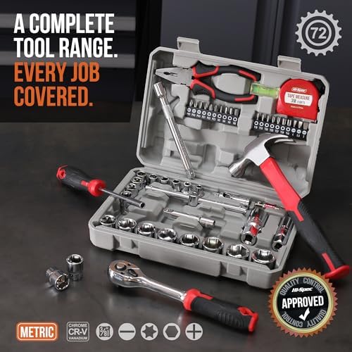 Hi-Spec Home Garage Mechanics DIY Tool Kit Metric Sockets Ratchet Wrench