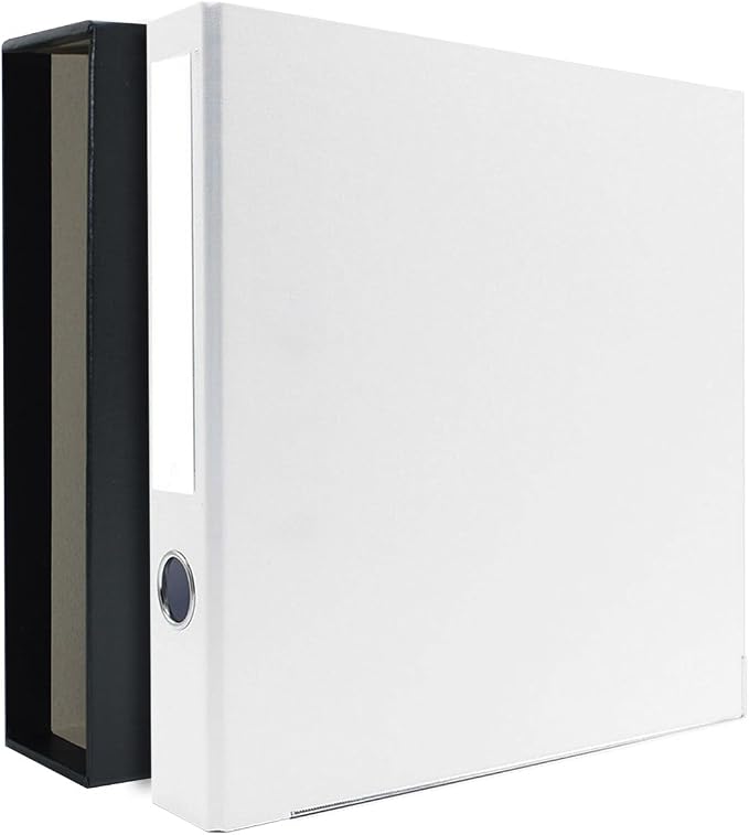 3-Ring Premium Binder & Slip Case - White, by Bindertek | 2" Spine Width, 325 Sheet Capacity, 1.25" D-Rings, Linen-Textured Covers, Steel Reinforced Edges