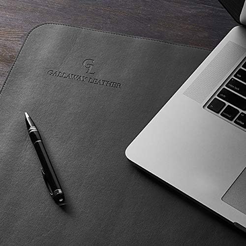 Gallaway Leather Desk Mat, Office Writing Desk Pad, Large 36" x 17" Black, for Top of Desks, Gift Ready Elegant Computer Desk Cover Protector PU Leather