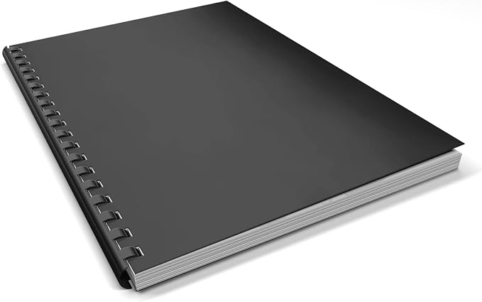 Binditek 13 Mil Glossy Paper Binding Covers, Letter Size, Black, 10 Pack | Paper Binding Presentation Covers, Glossy, 8.5" x 11" Letter Size, 250 GSM, 90 lb, Unpunched, for Business, School Projects