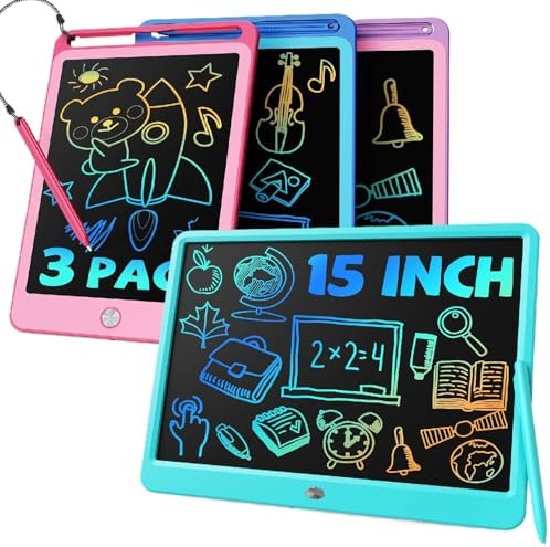 TEKFUN 15inch LCD Writing Tablet Teen Boy Girl Gifts Ideas, Easter Birthday Gifts for Kids, Drawing Board Educational Toys for 6 4 5 3 Year Old Boys, Homeschool and Office Message Memo Board (Blue)