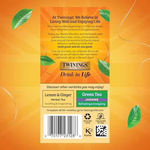 Twinings Camomile, Honey & Vanilla Herbal Tea Bags, 20 CT Box (6 Pack)
