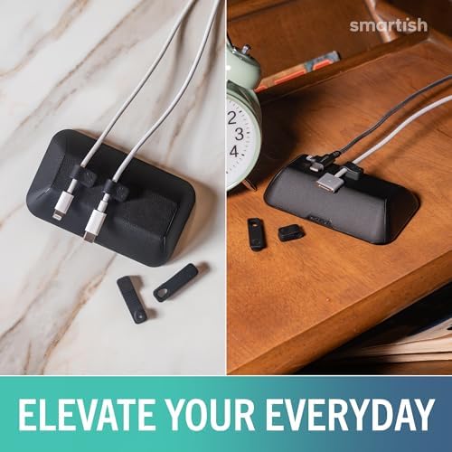 Smartish Magnetic Cord Holder, Bigger Cable Wrangler, Office Desk Organizer