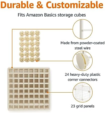 Amazon Basics Cube Wire Grid, 6-Cube, 12 x 12-Inches, White