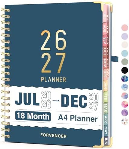Jul 2026 - Dec 2027 Planner, Forvencer 18 Month Planner 2026-2027, 8.5"x11"