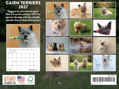 Cairn Terrier Calendar 2027 Monthly Wall Calender 12 Month