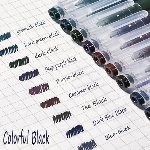 9 Colored Gel Pens Set, 0.6mm Fine Point for Black Paper & White Paper, Pens for Journaling, Adult Coloring Books, Bible, Drawing, Note Taking, Art & Journaling Supplies (Splash of Black)