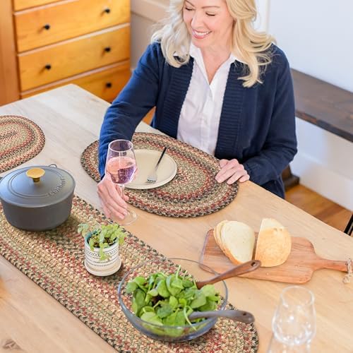 Homespice Kingston Jute Braided Table Runner, Oval 8x28 Set of 2