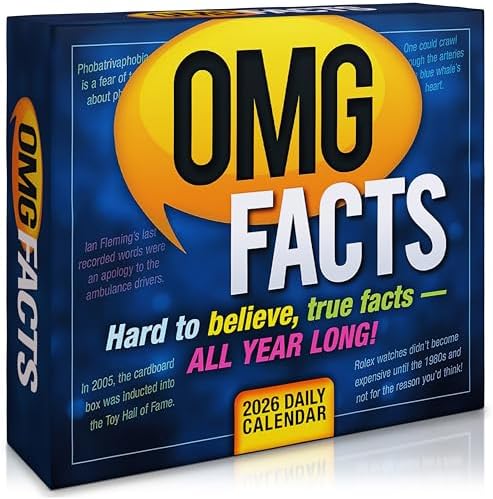 OMG Facts 2026 Daily Desk Calendar, Boxed Page-a-Day Trivia Calendar with Weird, Bizarre & Hard-to-Believe Facts