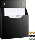 Feifeiya 1 Pack 12.6"x9.5"x2.4" Black Acrylic Wall File Holder Organizer Wall Mount Magazine Document Brochure Mail Pocket Durable File Storage with 3 Colors Screw Cap for Office Home Waiting Room Use