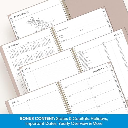Blue Sky 2026-2027 Weekly & Monthly Academic Planner, 8.5"x11", Sand