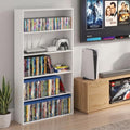 Furinno Basic DVD Shelf, 5-Tier CD Rack, Cube Storage, White | 7 x 24 x 44, Open Shelf for DVD Blueray Game Disc, Organizer Media Shelf, for Living Room, Bedroom, Home Office