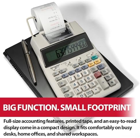 Sharp EL-1750V Two-Color Printing Calculator 2 Lines/Sec 3" Black/Red