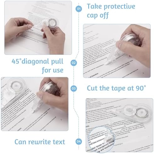 30 Pcs Correction Tape, 39.4 ft White Wrong Out, 0.2 in Width