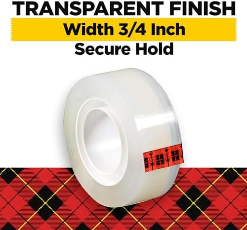 Scotch Transparent Tape Clear | 3/4 in x 1000 in | Photo-Safe | Strong Adhesion | 24 Rolls, Pack of 6