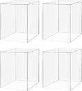Marketing Holders 4 Pack 12" x 12" x 16" Riser Box Acrylic Display with One Open Side No Lids Versatile Tall Plexiglass Retail Product Storage Bin or Wedding Floral Centerpiece Pedestal