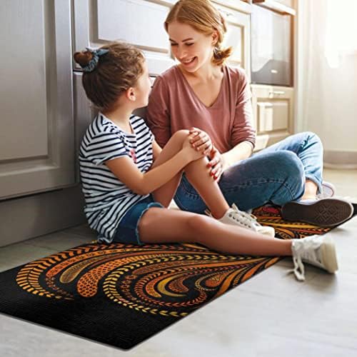 Rooster Kitchen Rugs and Mats for Floor 2 Piece Sets, Farmhouse Rooster Kitchen Rug, Black Chicken Kitchen Mat in Front of Sink for Standing for Country Kitchen Decor 17"X30"+17"X47"