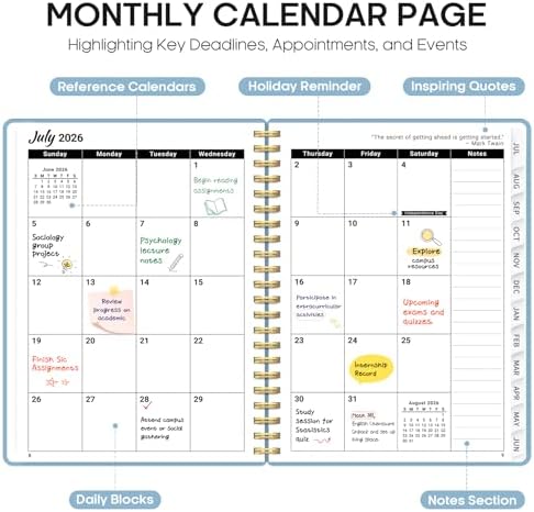 Taja Planner 2026-2027, 8.5" x 11" Calendar Planner, Jul 2026-Jun 2027 | Letter Hardcover Weekly & Monthly Academic Year Planner, Large Planning Agenda With Tabs, School & Office Supplies, Baby Blue